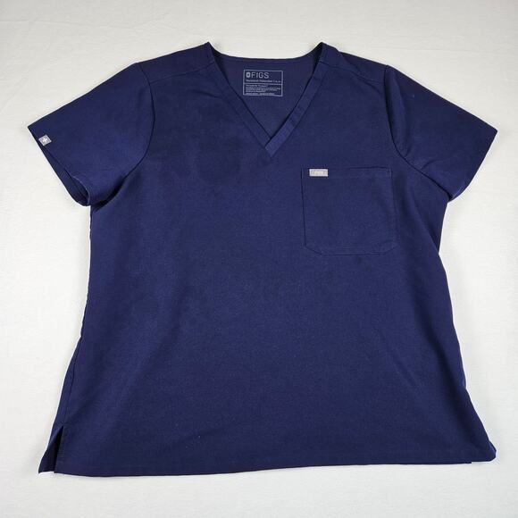 FIGS Catarina Scrub Top Women XL Petite Navy Blue FW1000NP Medical Uniform Nurse - Picture 1 of 11
